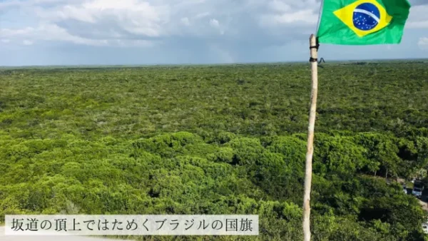 大レンソイス頂上のブラジル国旗