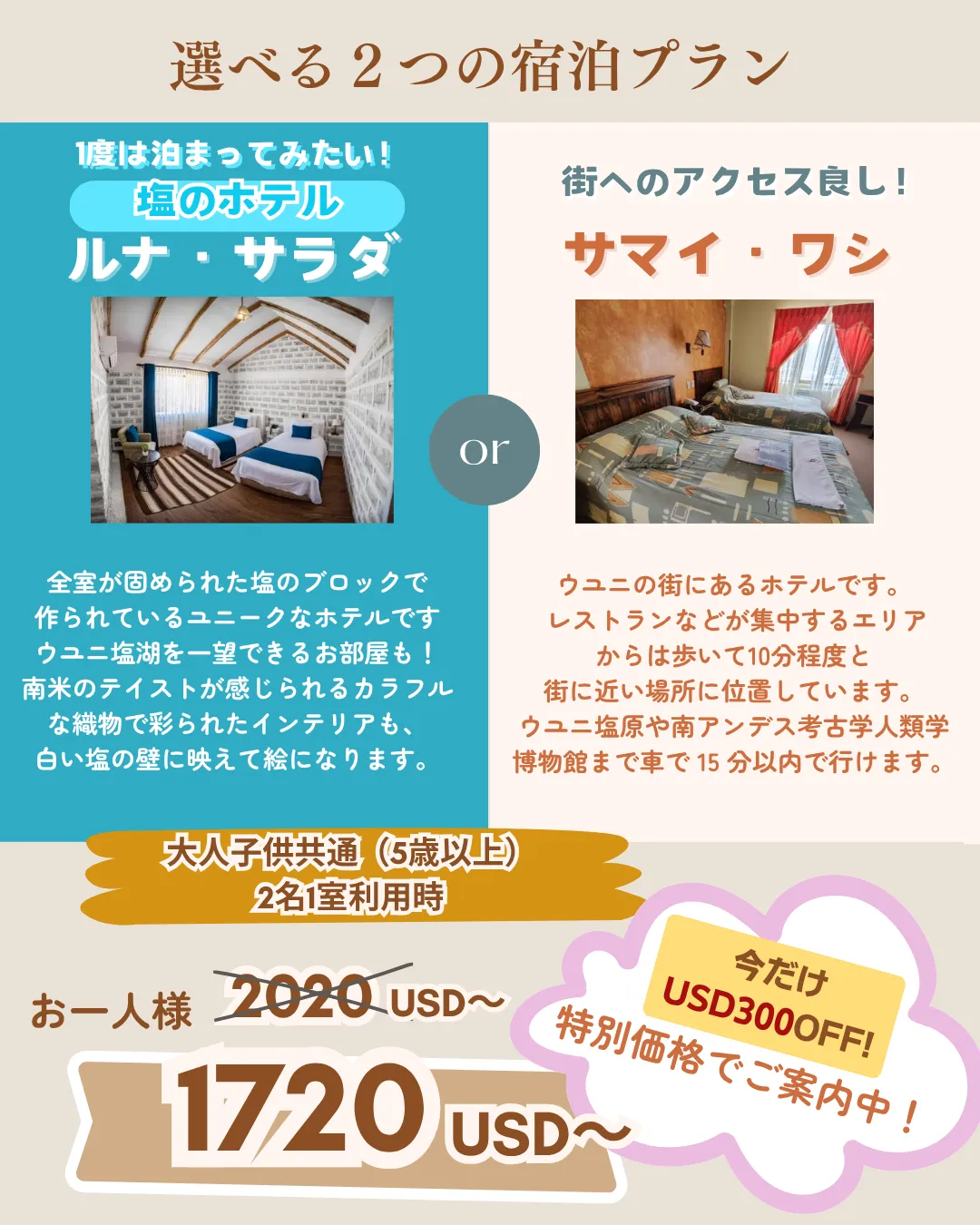 スーパーサマーセール　ボリビア　ウユニ　価格